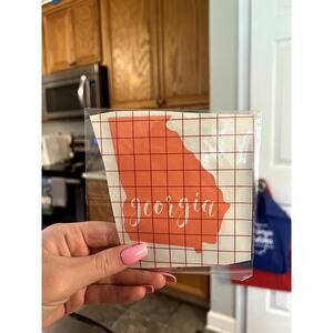 Georgia Decal Sticker Wall or Car Accessory Coral/Peach Vibrant Color